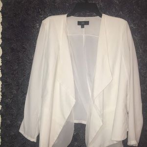 White blazer with sheer insert